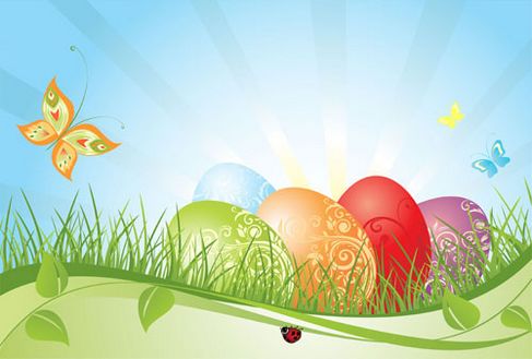 Background of colorful Easter Vector 02.jpg