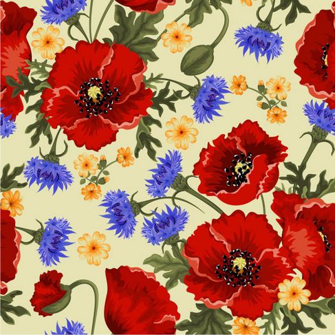 Colorful flowers background Vector 02
