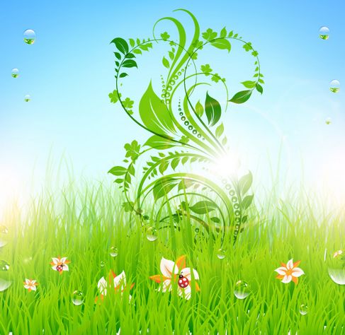 Patterns of green grass Vector 05.jpg