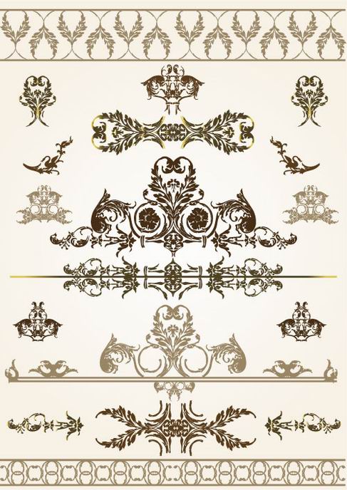 Beautiful lace pattern vector material 03.jpg