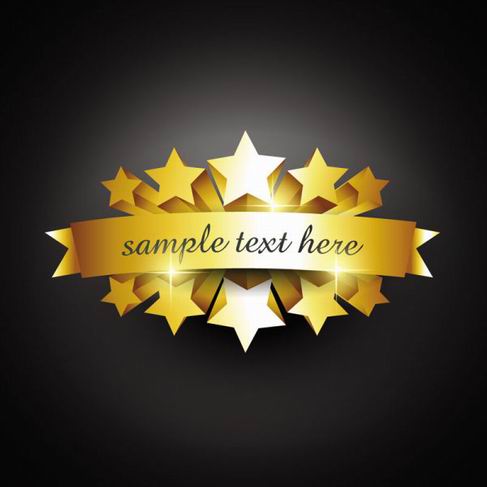 Gold badge labels vector material 07.jpg