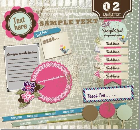 Beautiful pink stickers element material