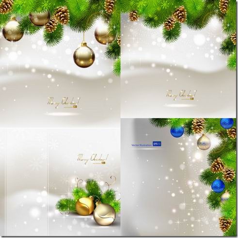 Beautiful Christmas ball vector background material