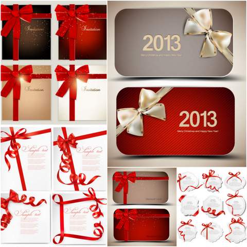 22 Red Ribbon card EPS Vector