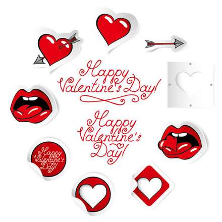 22 beautiful valentine cards vector material 08
