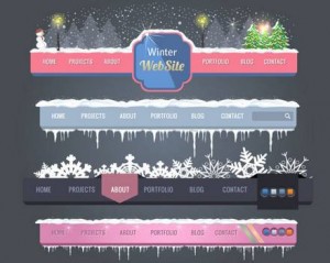 A variety of exquisite Christmas navigation vector material 02