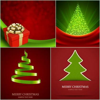 Four beautiful Christmas background Vector